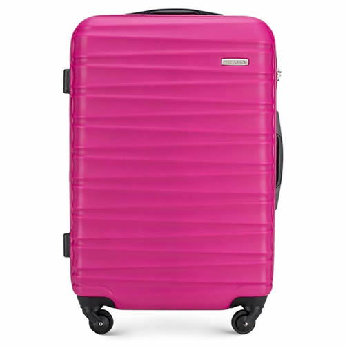 70x45x25cm Ryanair Size 20Kg 4Wheel Check In Bag 3.5Kg Pink Ribbed