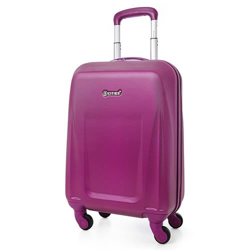 Ryanmax & Aer Lingus 55x35x20cm 4 Wheel Hardshell Cabin Bag Purple 2.5Kg