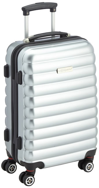 Luggage Zone Ribbed Hard Shell Silver Tone