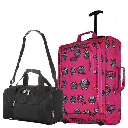 Travelmax Ryanair 2 CabinBag Set Owl Fuschia