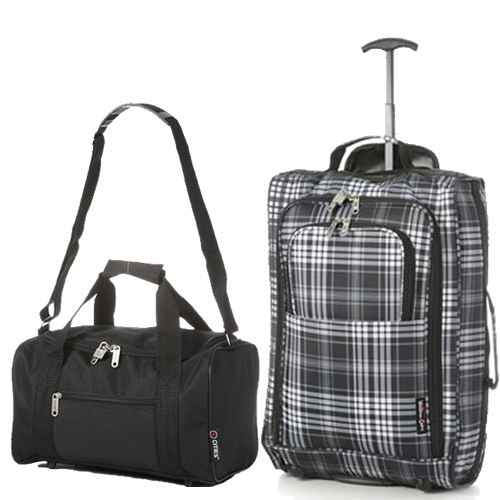 Travelmax Ryanair 2 CabinBag Set Tartan Black